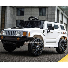 Детский электромобиль M 3403 EBLR-1, Hummer с кожаным сиденьем, белый